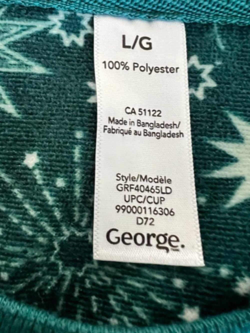 🌸4/$30🌸 George Teal Snowflake Pajama Set | Size L/G | Cozy Lounge Set ❄️ - Picture 8 of 10